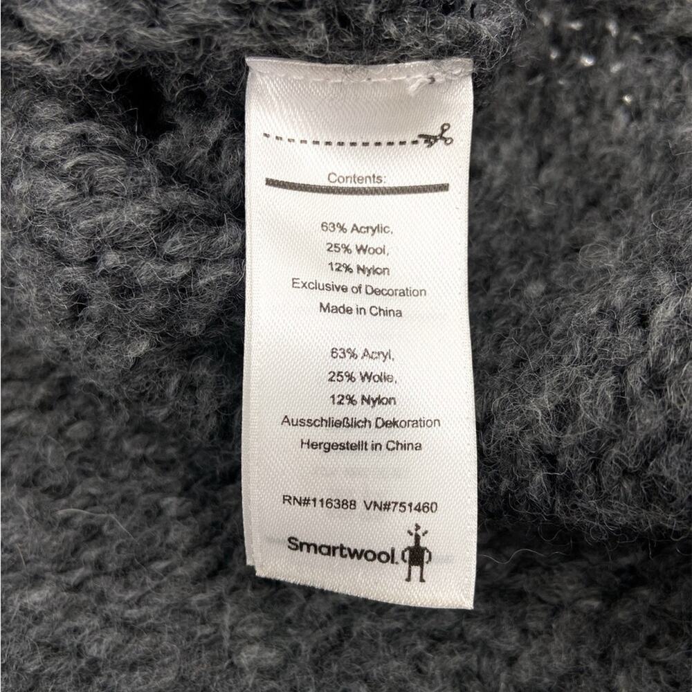 SMARTWOOL Oversized Boyfriend Cable Knit Turtle Neck Sweater Small - Picture 7 of 8